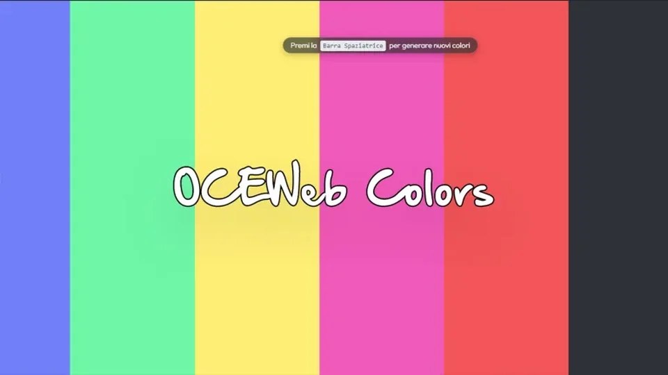 Interfaccia reale del generatore OCEWeb Colors